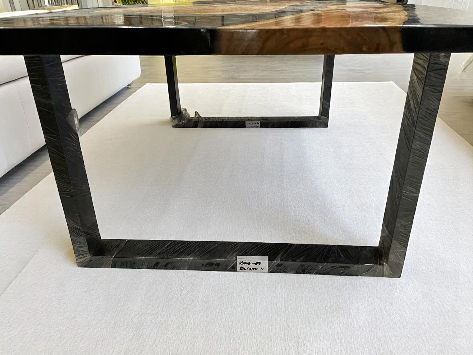Grey Epoxy Resin Live Edge Table with Metal Legs | Living & Dining 
